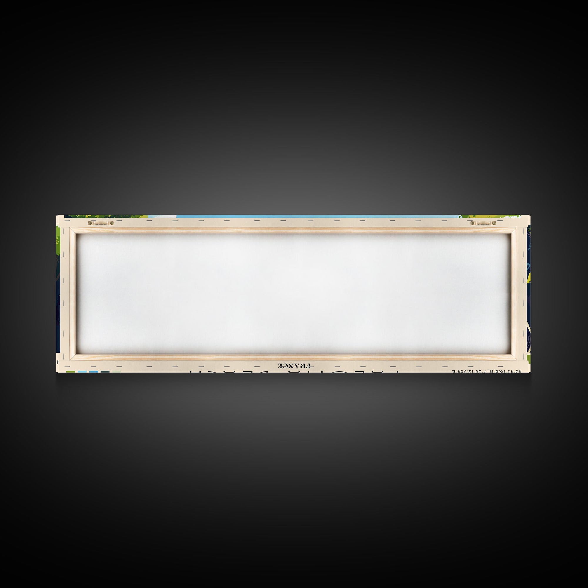 Paloma Beach, France Panoramic Print, Vacation Gift, France Wall Art, Beach Painting, Beach Decor, Large Wall Art, Wood Frame Art