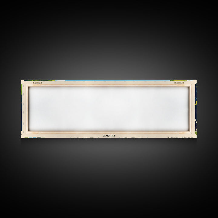 Paloma Beach, France Panoramic Print, Vacation Gift, France Wall Art, Beach Painting, Beach Decor, Large Wall Art, Wood Frame Art