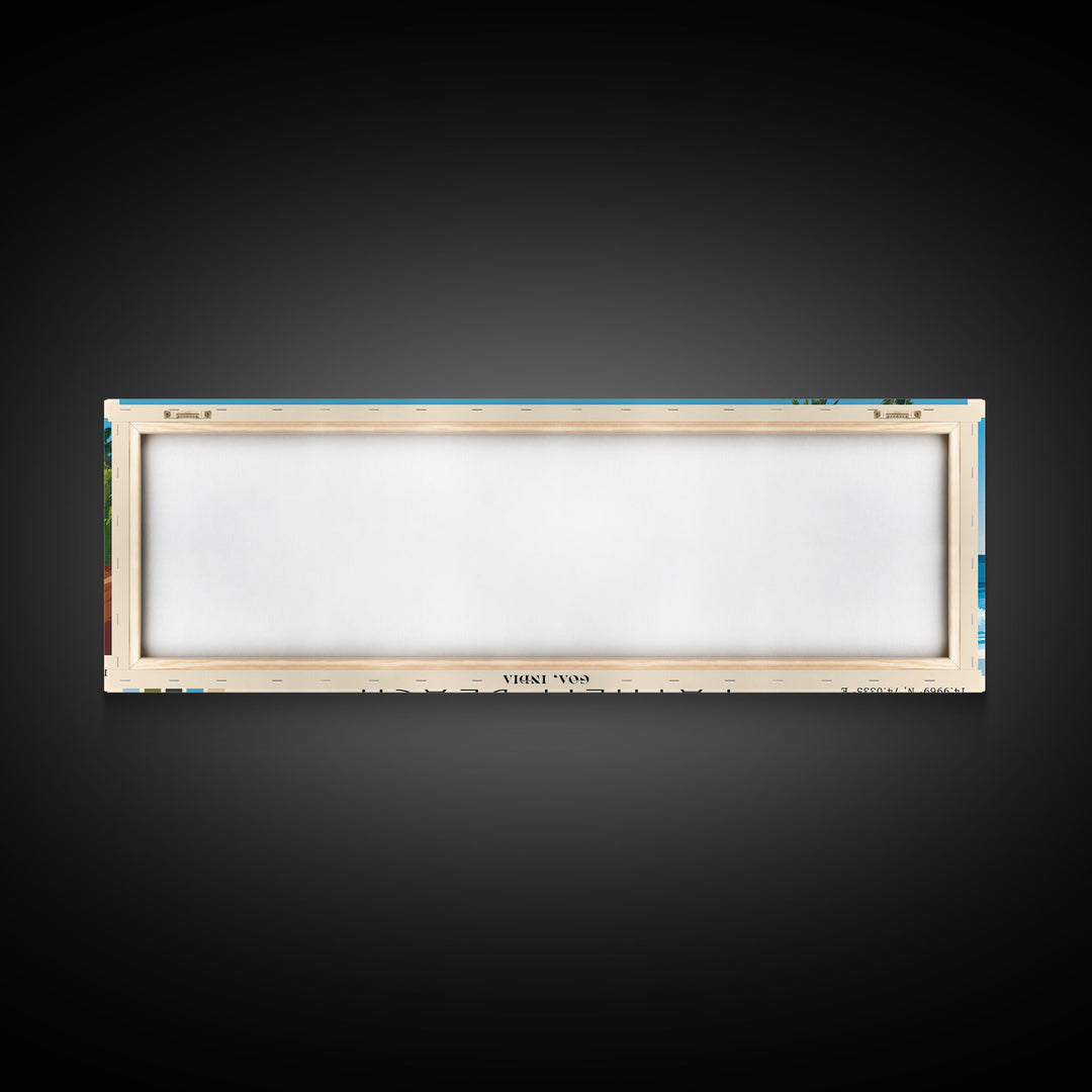 Patnem Beach, Goa, India Panoramic Print, Vacation Gift, Goa, India Wall Art, Beach Painting, Beach Decor, Large Wall Art, Wood Frame Art