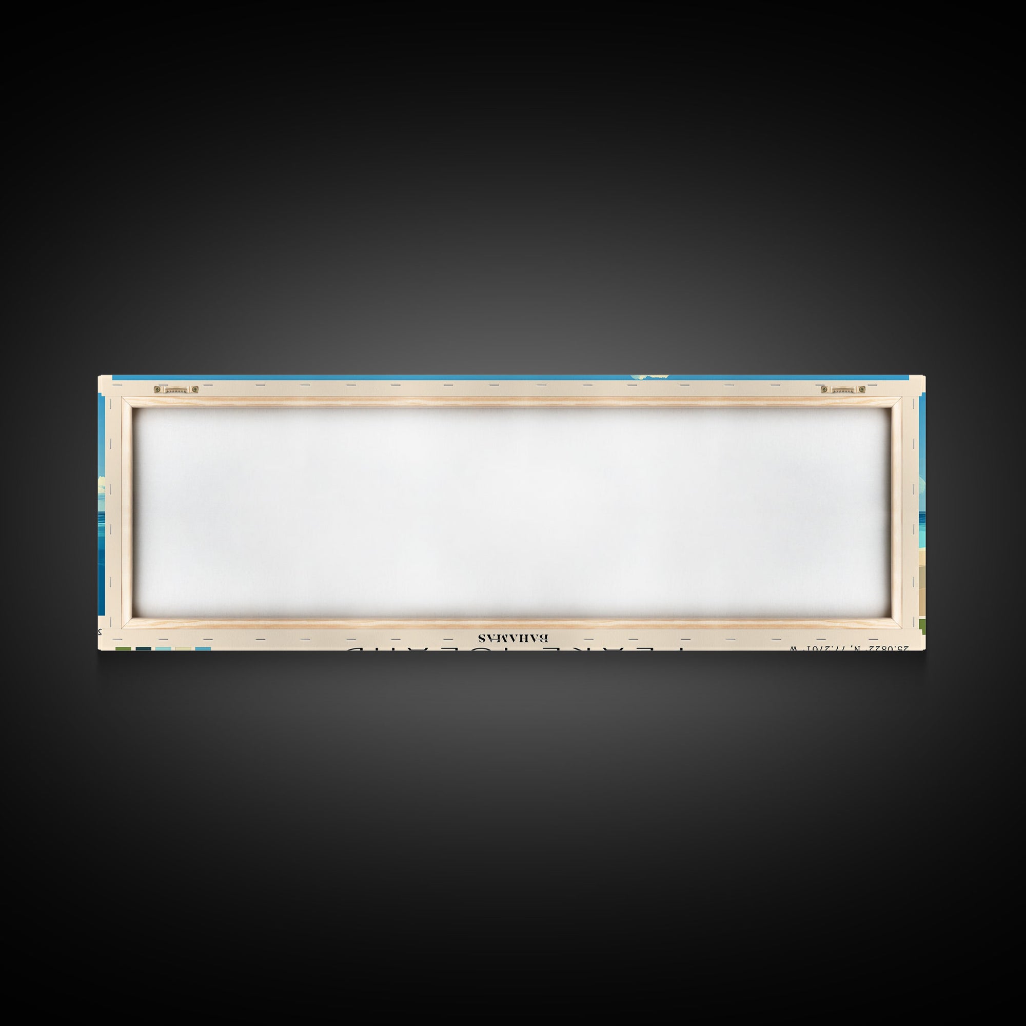 Pearl Island, Bahamas Panoramic Print, Vacation Gift, Bahamas Wall Art, Beach Painting, Beach Decor, Large Wall Art, Wood Frame Art