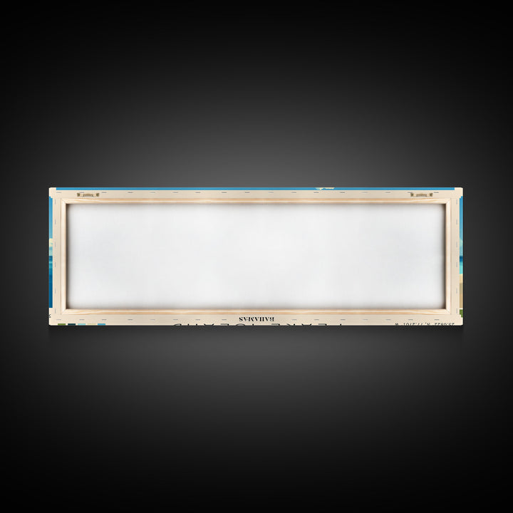 Pearl Island, Bahamas Panoramic Print, Vacation Gift, Bahamas Wall Art, Beach Painting, Beach Decor, Large Wall Art, Wood Frame Art