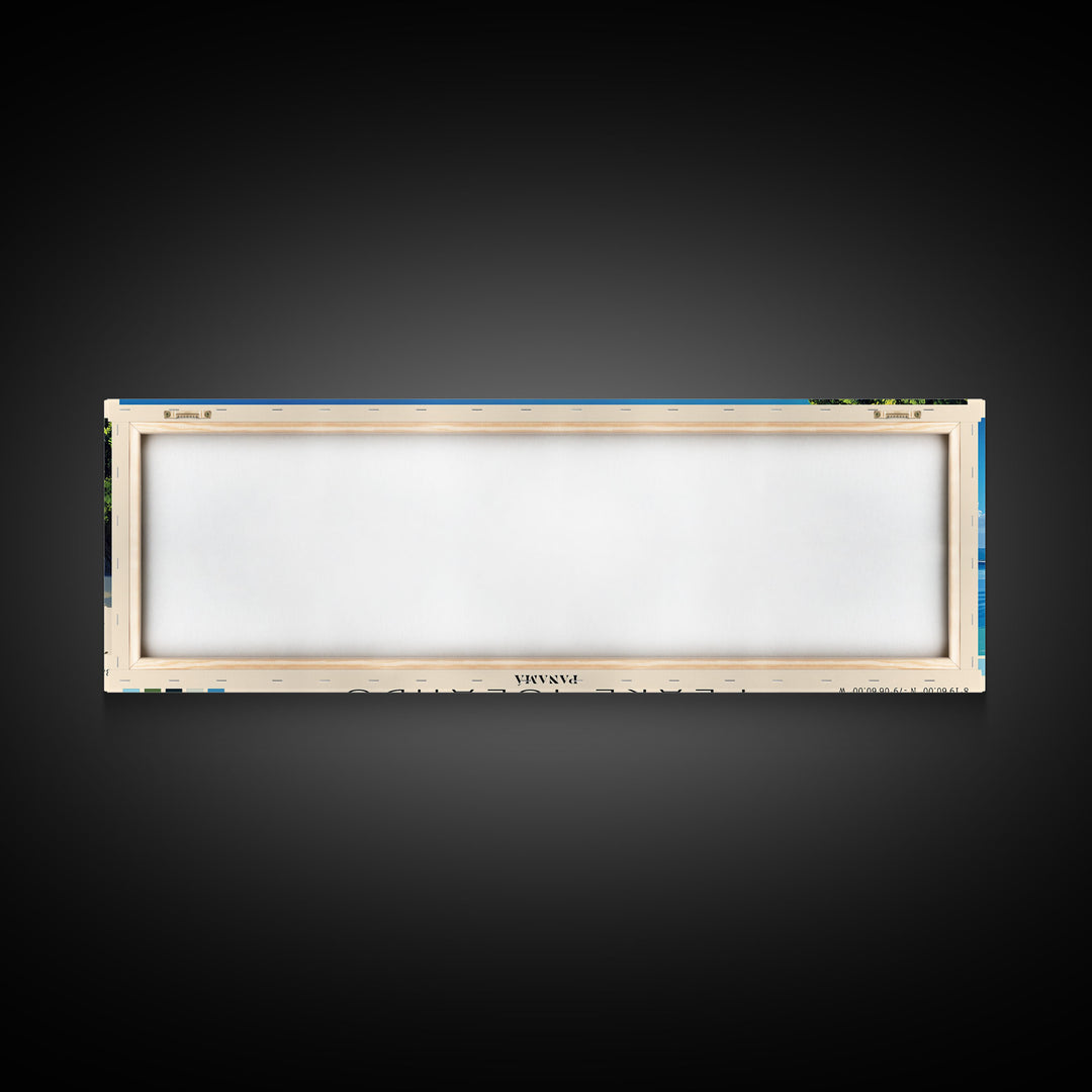 Pearl Islands, Panamá Panoramic Beach Print, Vacation Gift, Panamá Wall Art, Framed Canvas Print, Framed Beach Painting
