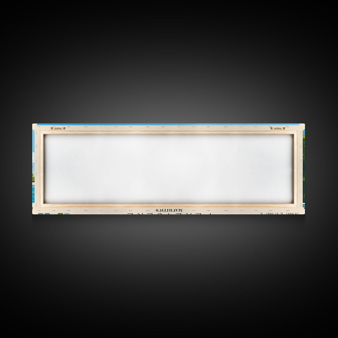 Pereybere, Mauritius Panoramic Print, Vacation Gift, Mauritius Wall Art, Beach Painting, Beach Decor, Beach Or Lakehouse Art