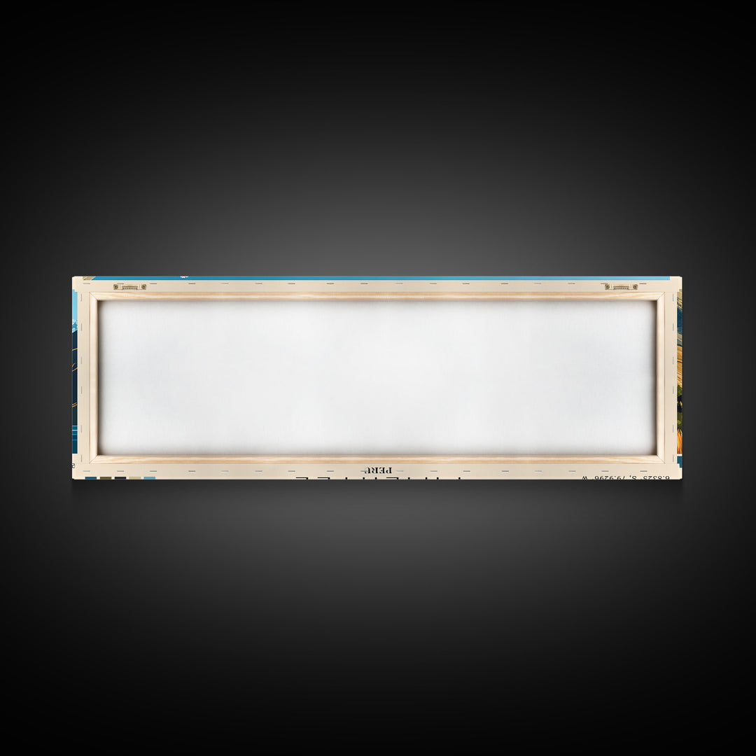 Pimentel, Peru Panoramic Print, Vacation Gift, Peru Wall Art, Beach Painting, Beach Decor, Large Wall Art, Wood Frame Art