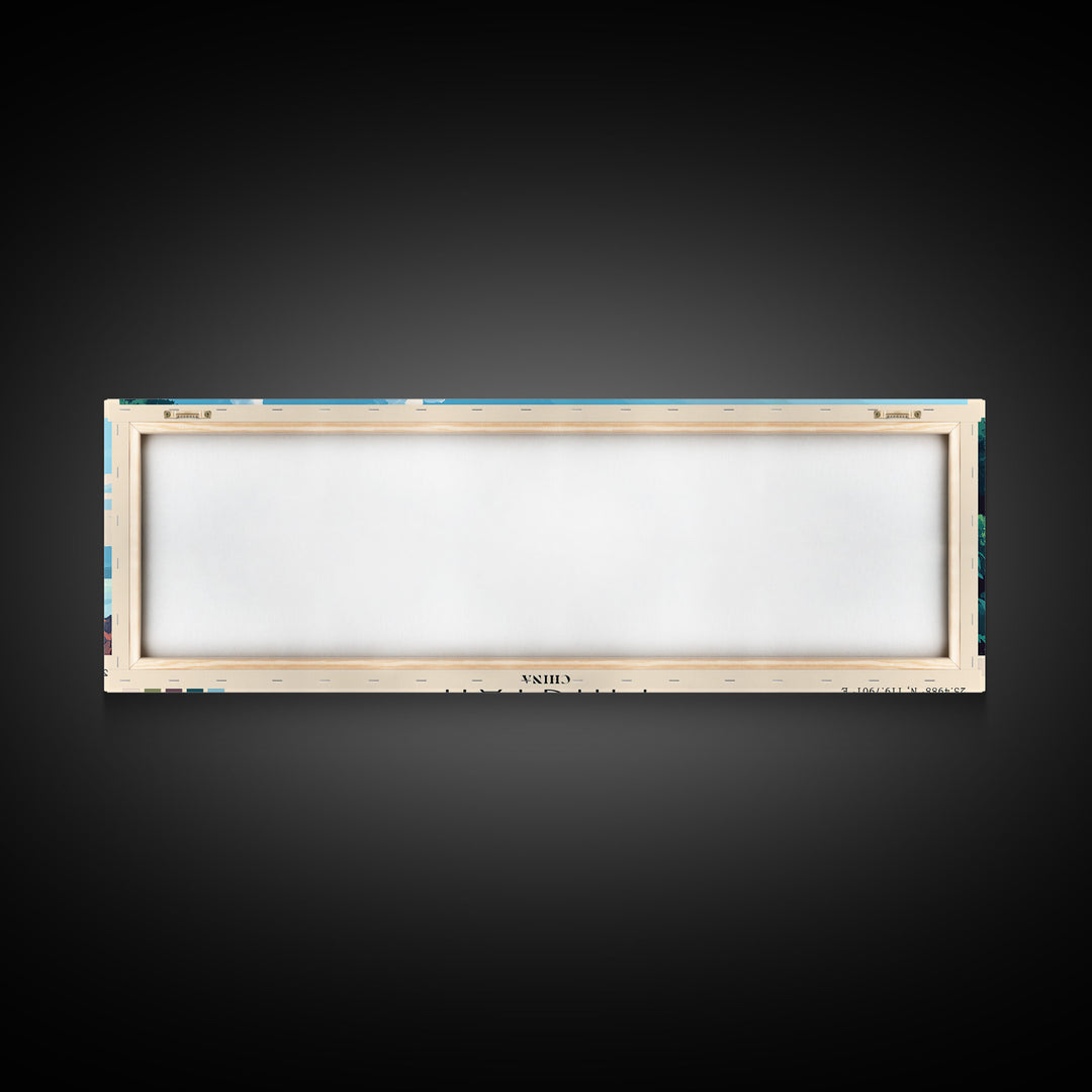 Pingtan, China Panoramic Beach Print, Vacation Gift, China Wall Art, Framed Canvas Print, Framed Beach Painting