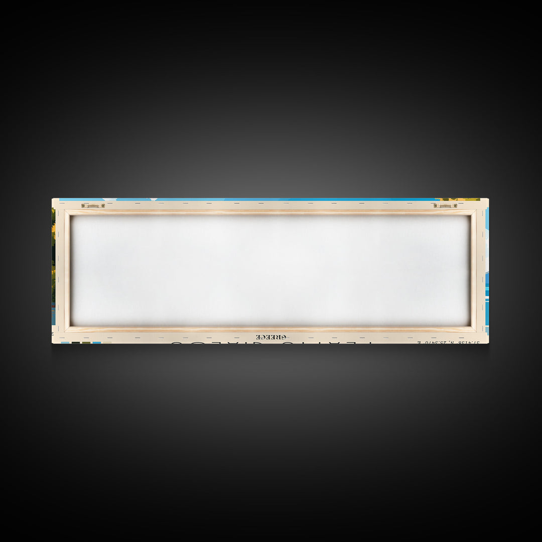 Platys Gialos, Greece Panoramic Beach Print, Vacation Gift, Greece Wall Art, Beach Painting, Beach Decor, Beach Painting