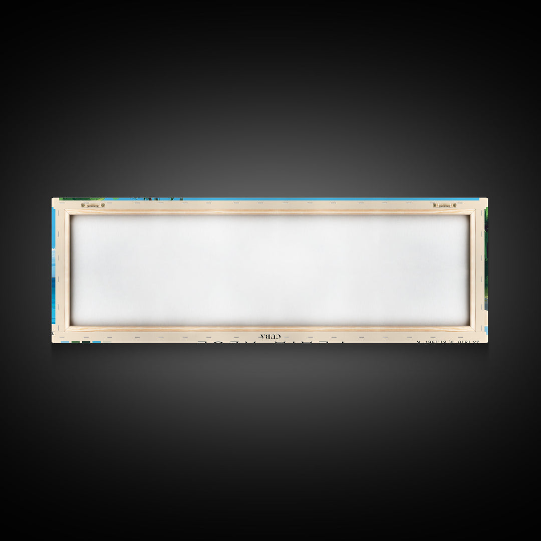 Playa Azul, Cuba Panoramic Print, Vacation Gift, Cuba Wall Art, Vacation Wall Art, Vacatation Memories, Beach Decor, Beach Or Lakehouse Art