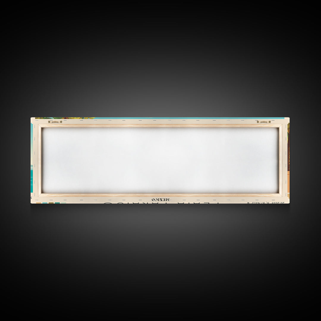 Playa Paraiso, Mexico Panoramic Print, Vacation Gift, Mexico Wall Art, Vacation Wall Art, Vacatation Memories, Beach Decor, Beach Or Lakehouse Art