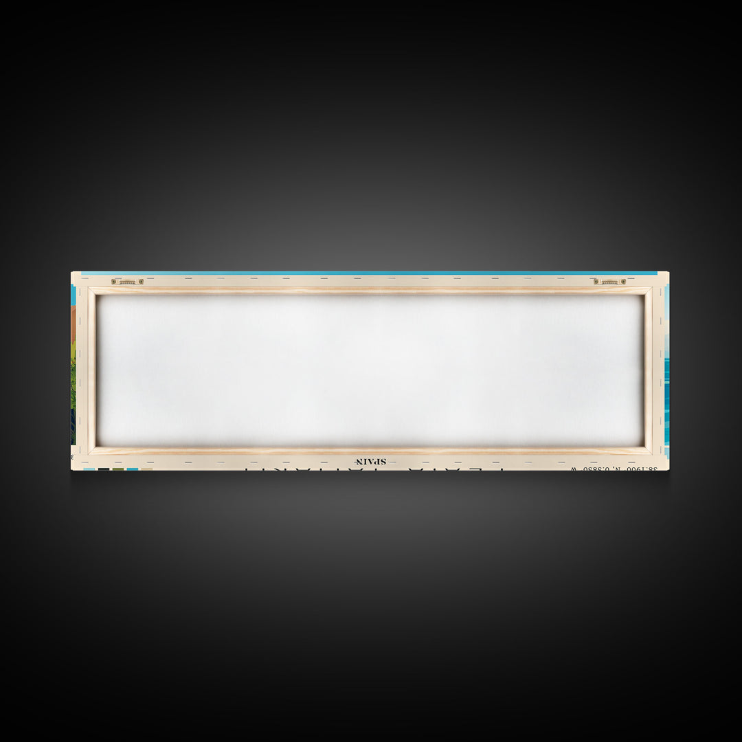 Playa Tamarit, Spain Panoramic Print, Vacation Gift, Spain Wall Art, Beach Painting, Beach Decor, Beach Or Lakehouse Art