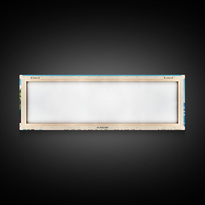 Playa Zicatela, Mexico Panoramic Print, Vacation Gift, Mexico Wall Art, Beach Painting, Beach Decor, Large Wall Art, Wood Frame Art