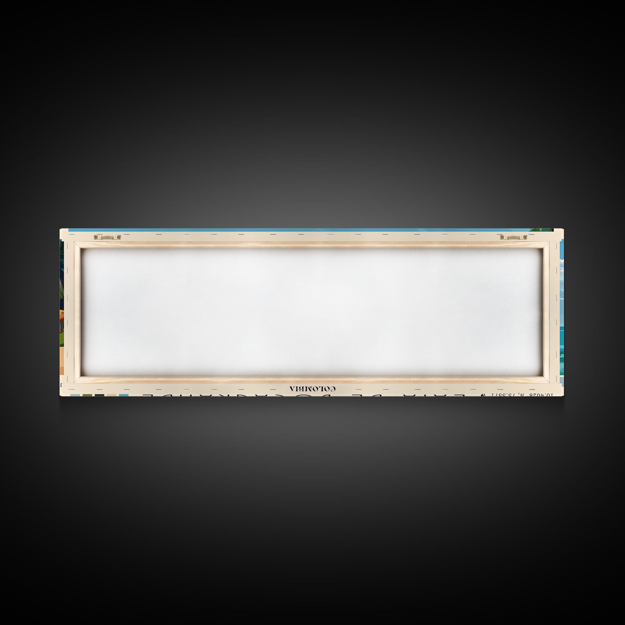 Playa de Bocagrande, Colombia Panoramic Beach Print, Vacation Gift, Colombia Wall Art, Framed Canvas Print, Framed Beach Painting