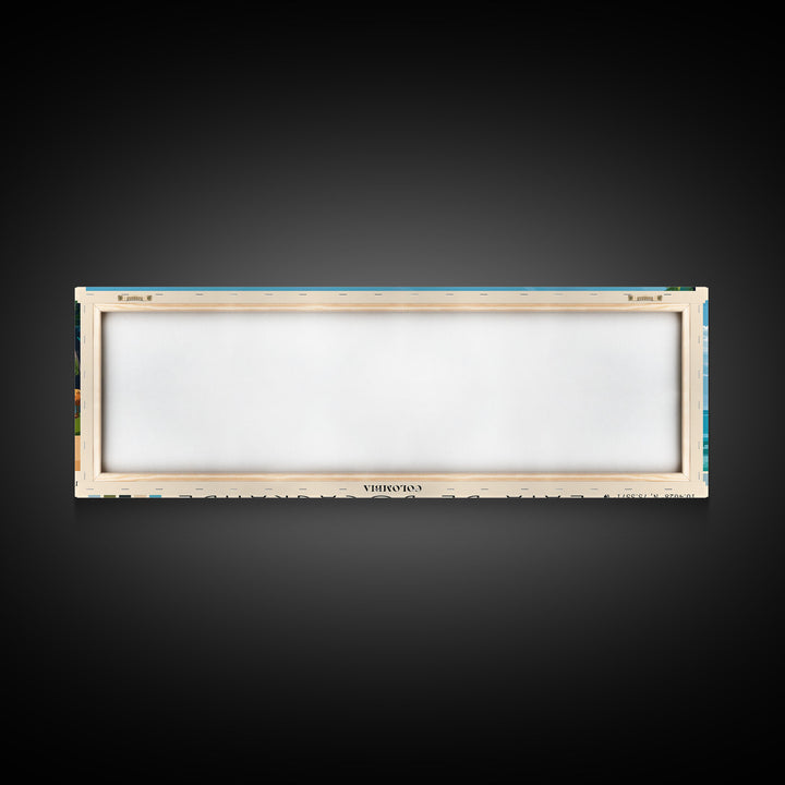 Playa de Bocagrande, Colombia Panoramic Beach Print, Vacation Gift, Colombia Wall Art, Framed Canvas Print, Framed Beach Painting