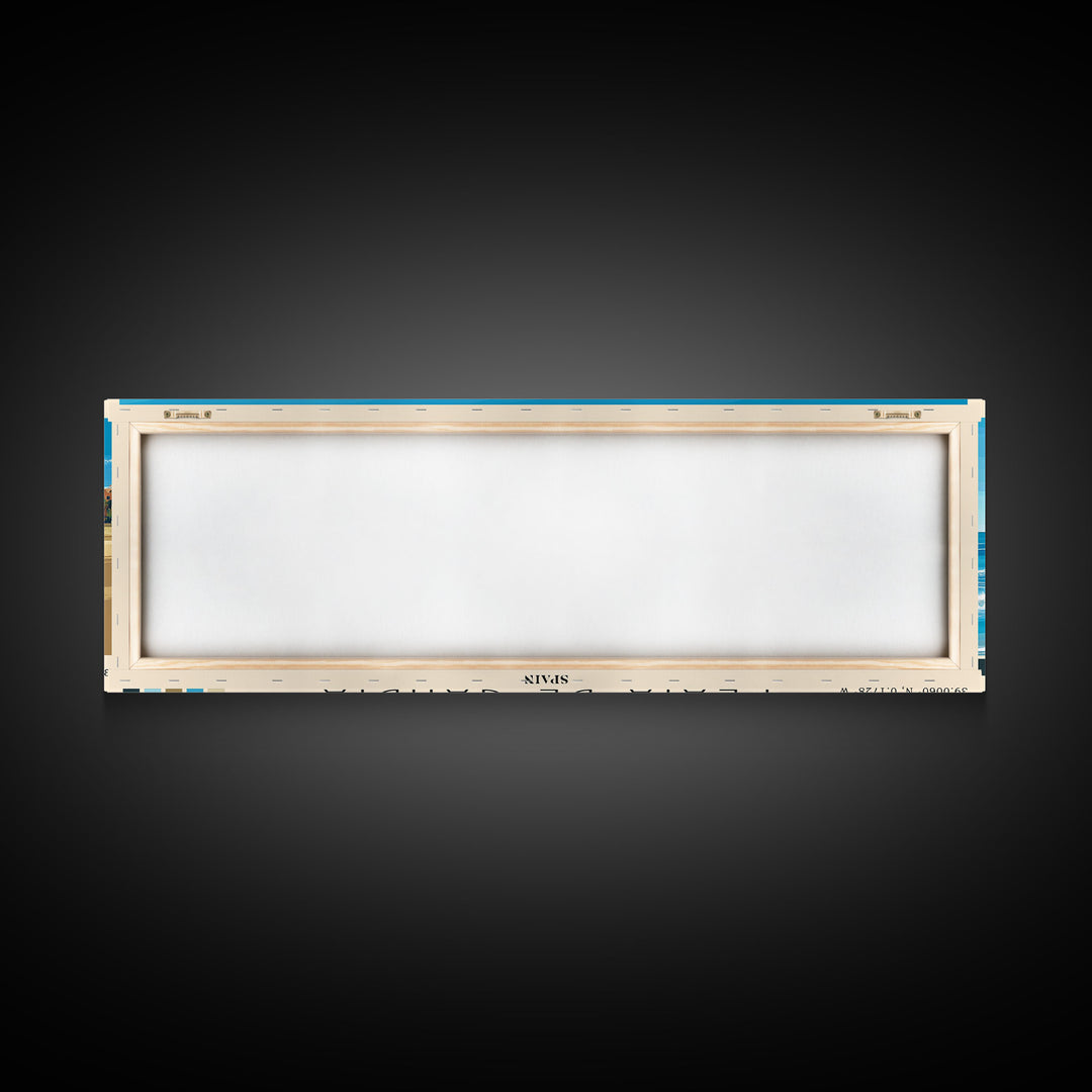 Playa de Gandía, Spain Panoramic Beach Print, Vacation Gift, Spain Wall Art, Beach Painting, Beach Decor, Beach Painting