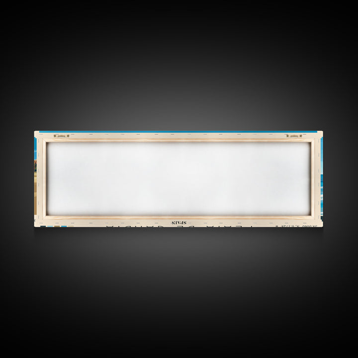 Playa de Gandía, Spain Panoramic Beach Print, Vacation Gift, Spain Wall Art, Beach Painting, Beach Decor, Beach Painting