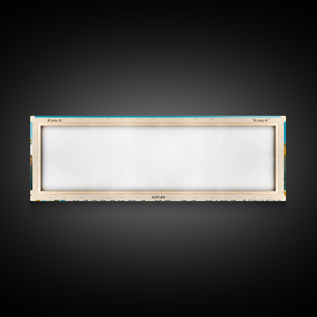 Playa de Sa Boadella, Spain Panoramic Print, Vacation Gift, Spain Wall Art, Beach Painting, Beach Decor, Beach Or Lakehouse Art