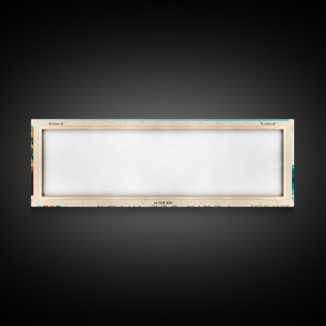 Playa del Amor, Mexico Panoramic Beach Print, Vacation Gift, Mexico Wall Art, Beach Painting, Beach Decor, Beach Painting
