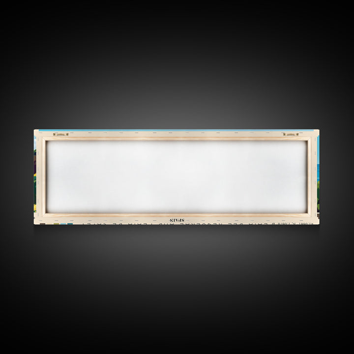 Playa del Regueral and Playa de Cavet, Spain Panoramic Print, Vacation Gift, Spain Wall Art, Beach Painting, Beach Decor, Large Wall Art, Wood Frame Art