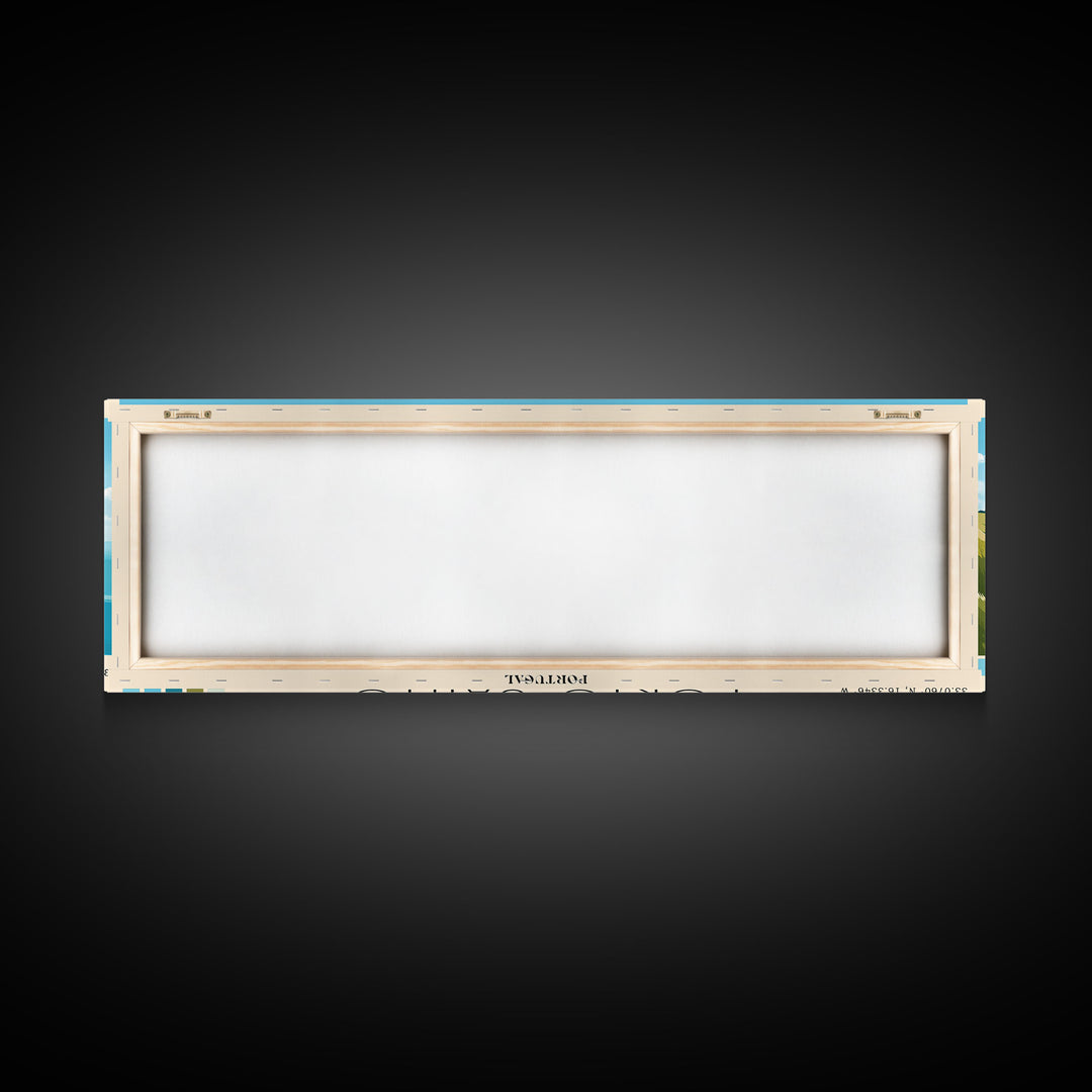 Porto Santo, Portugal Panoramic Beach Print, Vacation Gift, Portugal Wall Art, Framed Canvas Print, Framed Beach Painting