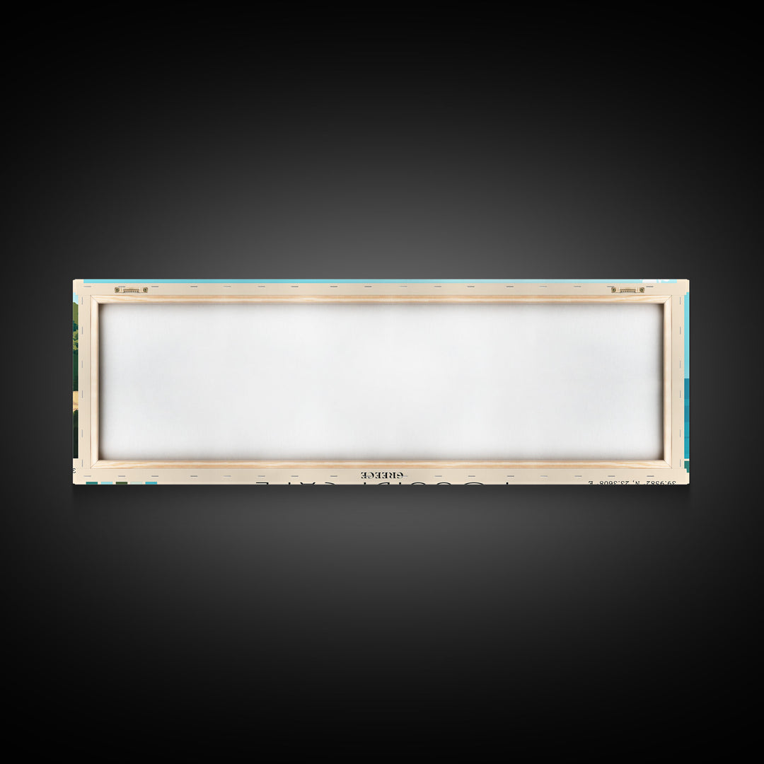 Possidi Cape, Greece Panoramic Beach Print, Vacation Gift, Greece Wall Art, Beach Painting, Beach Decor, Beach Painting