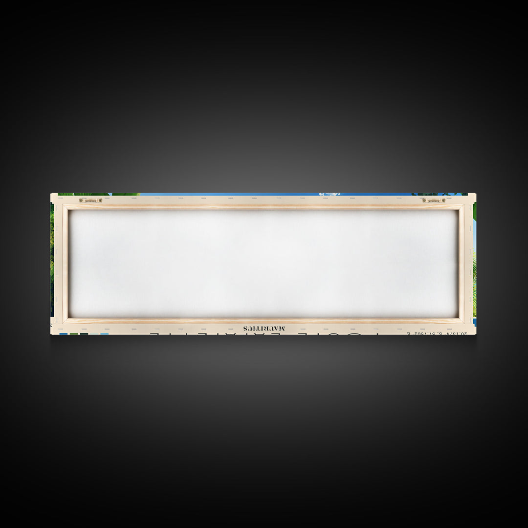 Poste Lafayette, Mauritius Panoramic Print, Vacation Gift, Mauritius Wall Art, Beach Painting, Beach Decor, Large Wall Art, Wood Frame Art