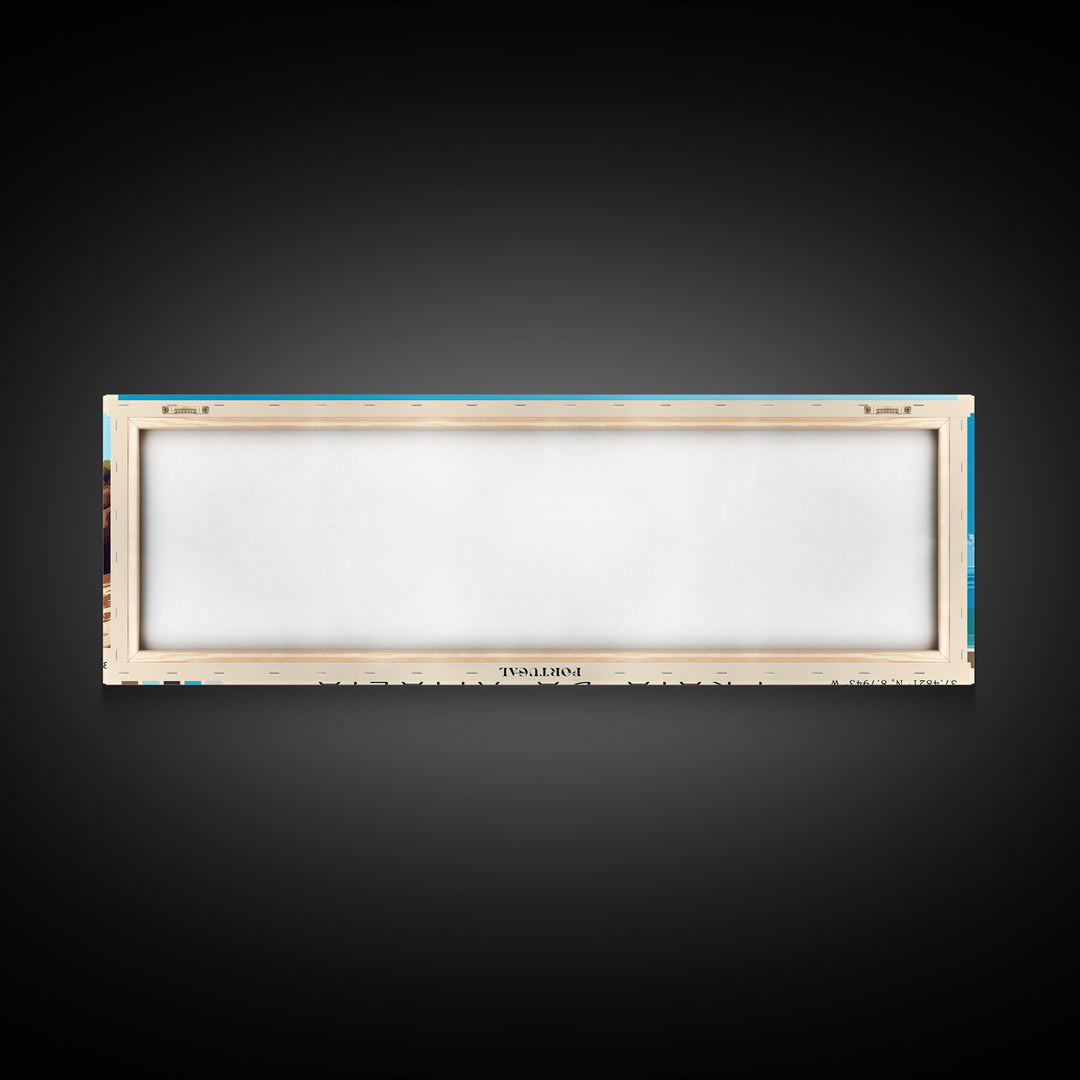 Praia da Amália, Portugal Panoramic Beach Print, Vacation Gift, Portugal Wall Art, Beach Painting, Beach Decor, Beach Painting