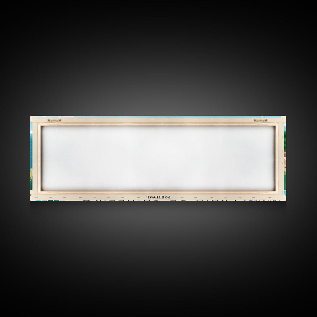 Praia de Cavaleiro, Portugal Panoramic Beach Print, Vacation Gift, Portugal Wall Art, Beach Painting, Beach Decor, Beach Painting