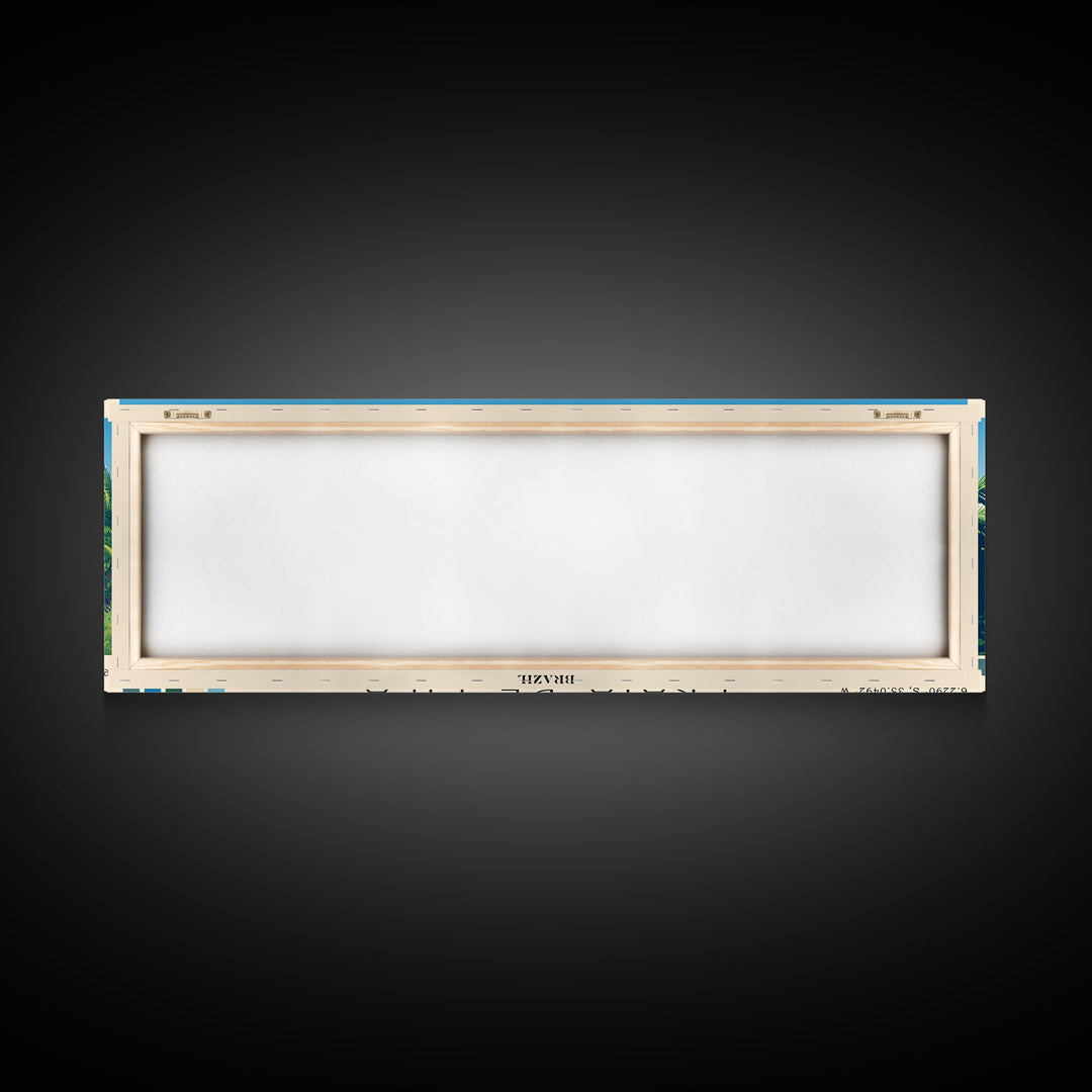 Praia de Pipa, Brazil Panoramic Beach Print, Vacation Gift, Brazil Wall Art, Beach Painting, Beach Decor, Beach Painting