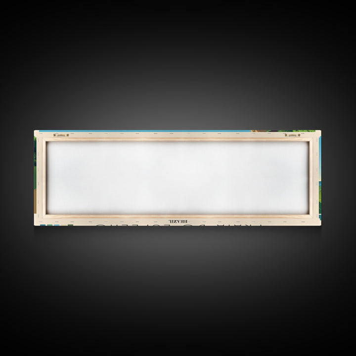 Praia do Espelho, Brazil Panoramic Print, Vacation Gift, Brazil Wall Art, Beach Painting, Beach Decor, Large Wall Art, Wood Frame Art