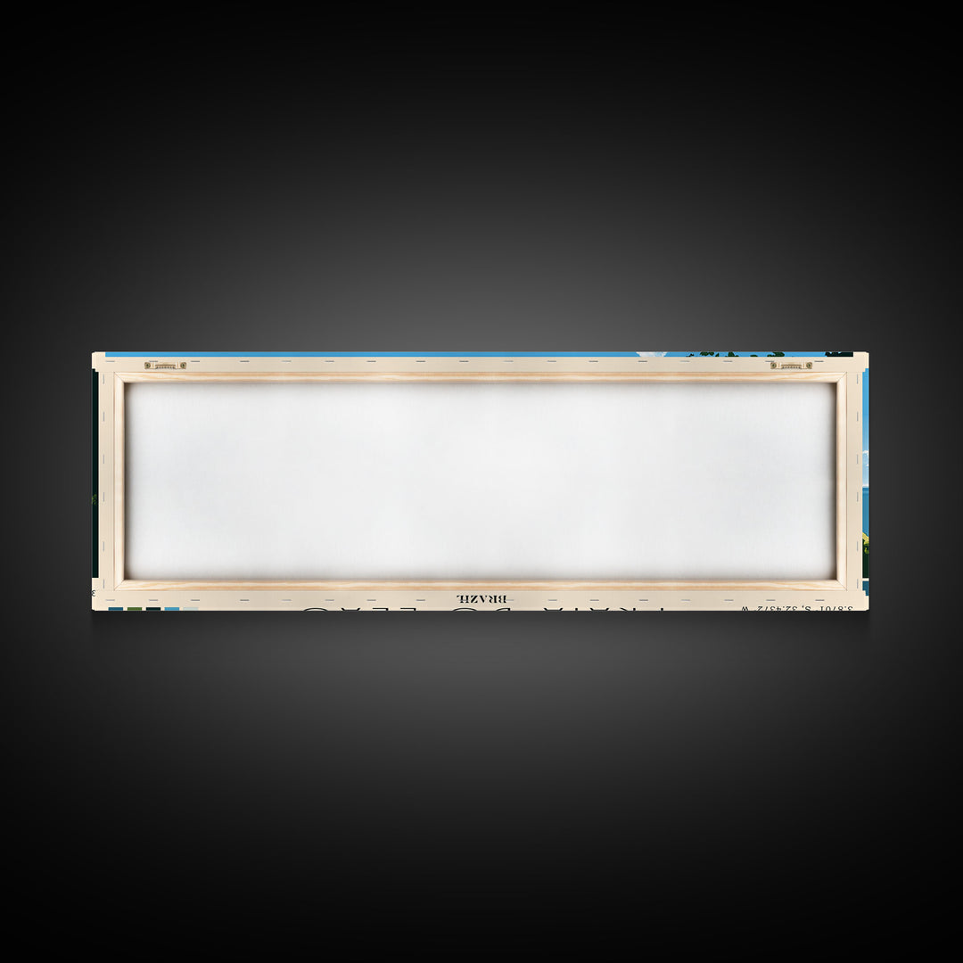 Praia do Leão, Brazil Panoramic Beach Print, Vacation Gift, Brazil Wall Art, Framed Canvas Print, Framed Beach Painting
