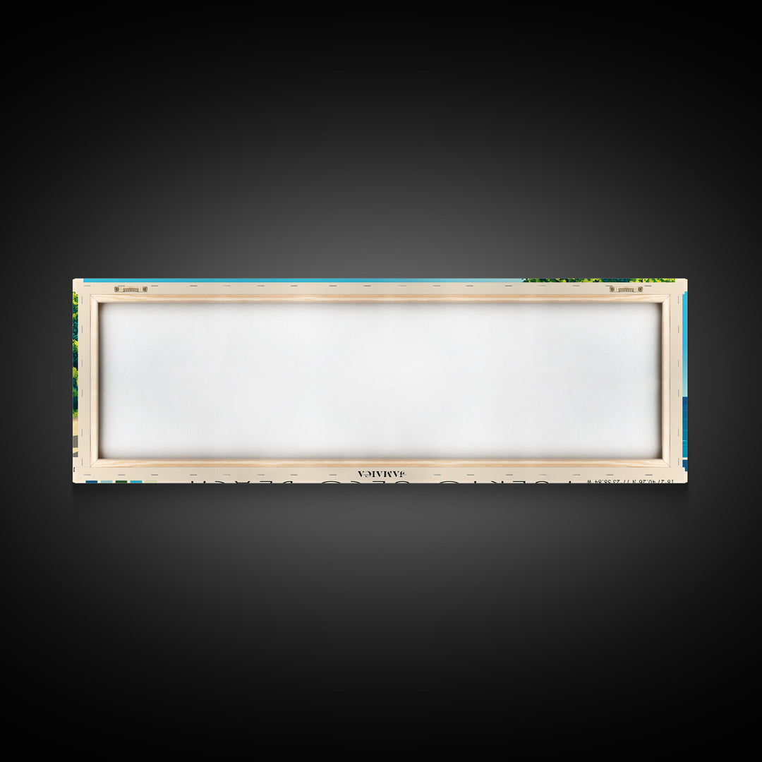 Puerto Seco Beach, Jamaica Panoramic Beach Print, Vacation Gift, Jamaica Wall Art, Beach Painting, Beach Decor, Beach Painting