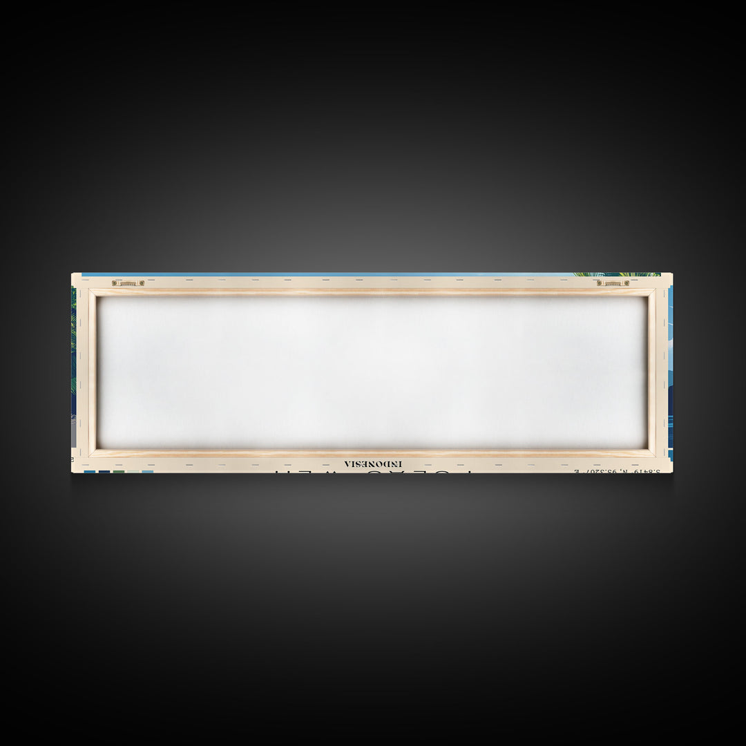 Pulau Weh, Indonesia Panoramic Print, Vacation Gift, Indonesia Wall Art, Beach Painting, Beach Decor, Large Wall Art, Wood Frame Art
