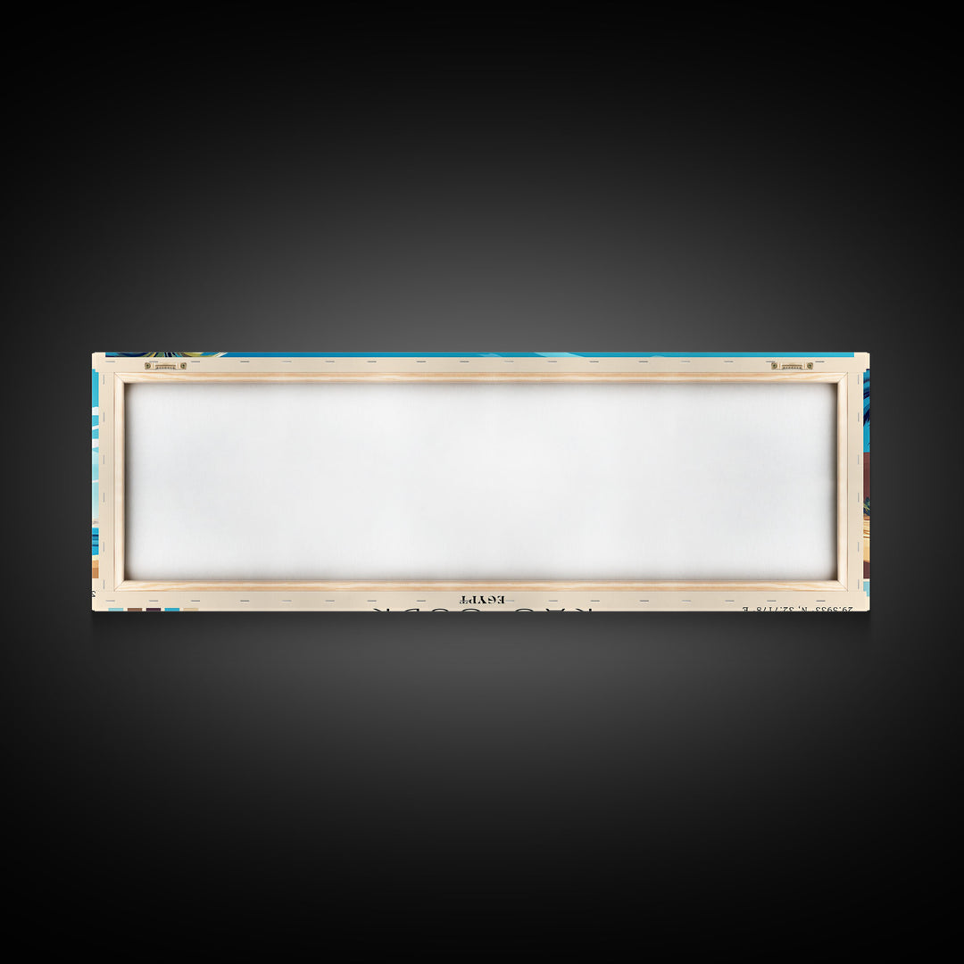 Ras Sudr, Egypt Panoramic Print, Vacation Gift, Egypt Wall Art, Beach Painting, Beach Decor, Large Wall Art, Wood Frame Art