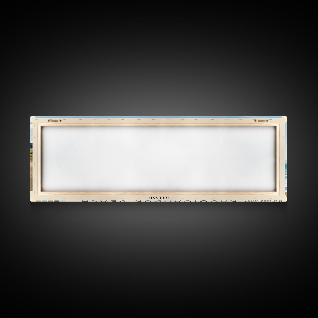 Rauðisandur Beach, Iceland Panoramic Beach Print, Vacation Gift, Iceland Wall Art, Framed Canvas Print, Framed Beach Painting