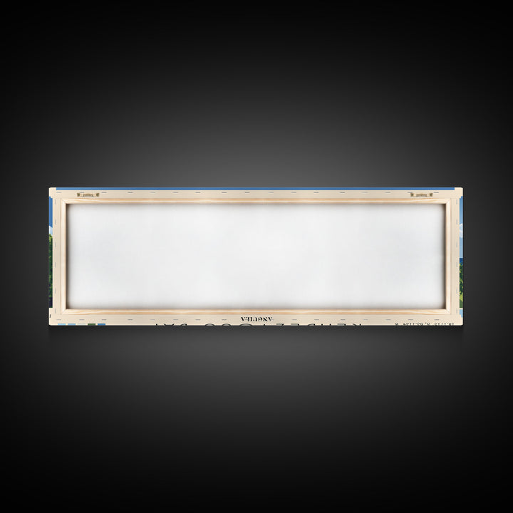 Rendezvous Bay, Anguila Panoramic Beach Print, Vacation Gift, Anguila Wall Art, Framed Canvas Print, Framed Beach Painting