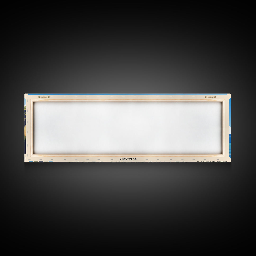 Reynisfjara Beach, Iceland Panoramic Beach Print, Vacation Gift, Iceland Wall Art, Framed Canvas Print, Framed Beach Painting