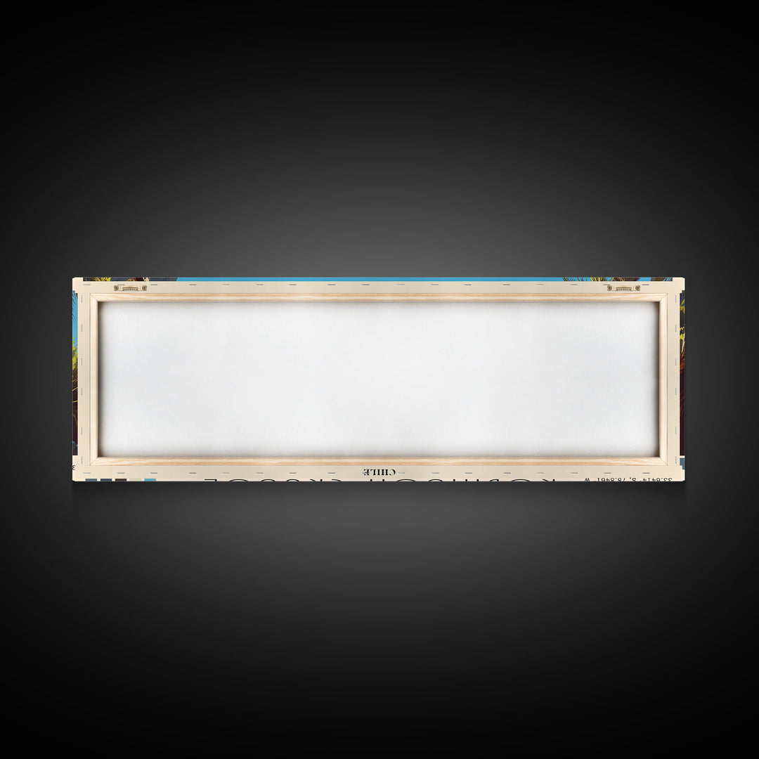 Robinson Crusoe, Chile Panoramic Print, Vacation Gift, Chile Wall Art, Beach Painting, Beach Decor, Large Wall Art, Wood Frame Art