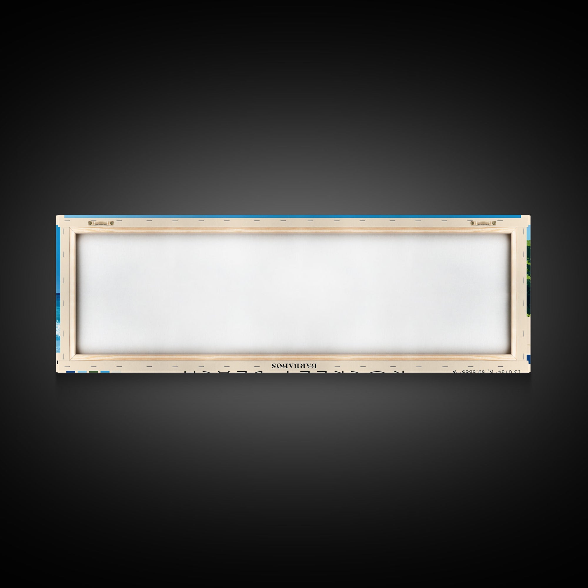 Rockley Beach, Barbados Panoramic Beach Print, Vacation Gift, Barbados Wall Art, Framed Canvas Print, Framed Beach Painting