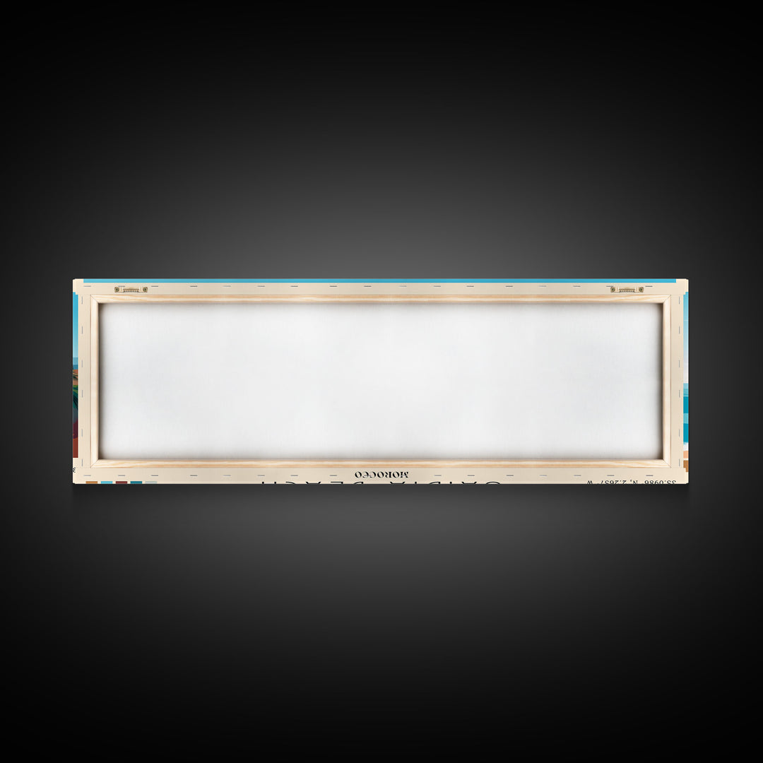 Saidia Beach, Morocco Panoramic Print, Vacation Gift, Morocco Wall Art, Beach Painting, Beach Decor, Large Wall Art, Wood Frame Art