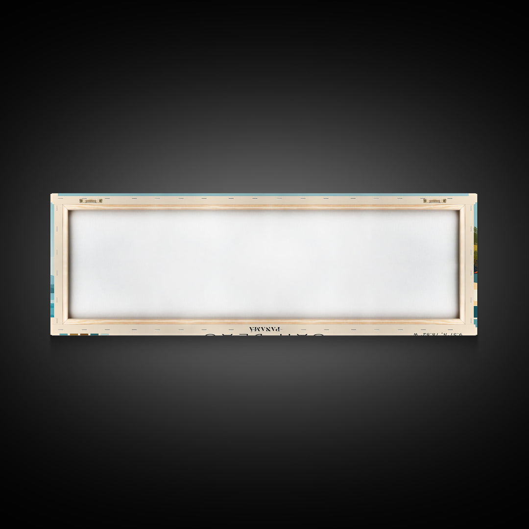 San Blas, Panamá Panoramic Beach Print, Vacation Gift, Panamá Wall Art, Beach Painting, Beach Decor, Beach Painting