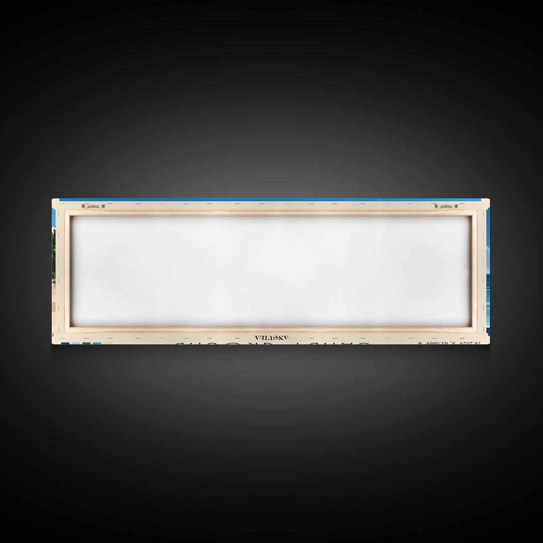Sandy Ground, Anguila Panoramic Beach Print, Vacation Gift, Anguila Wall Art, Beach Painting, Beach Decor, Beach Painting