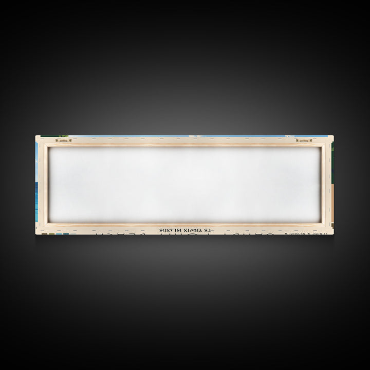 Sandy Point Beach, US Virgin islands Panoramic Beach Print, Vacation Gift, US Virgin islands Wall Art, Framed Canvas Print, Framed Beach Painting