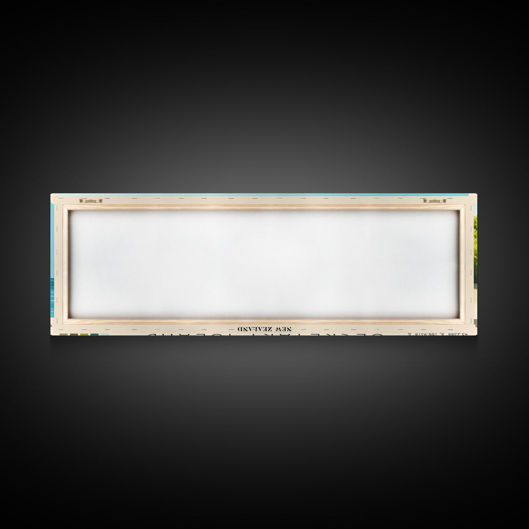 Secretary Island, New Zealand Panoramic Beach Print, Vacation Gift, New Zealand Wall Art, Beach Painting, Beach Decor, Beach Painting