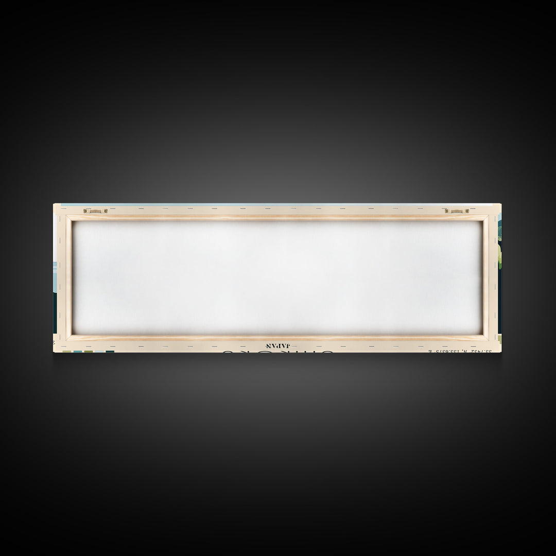 Shikoku, Japan Panoramic Print, Vacation Gift, Japan Wall Art, Beach Painting, Beach Decor, Large Wall Art, Wood Frame Art