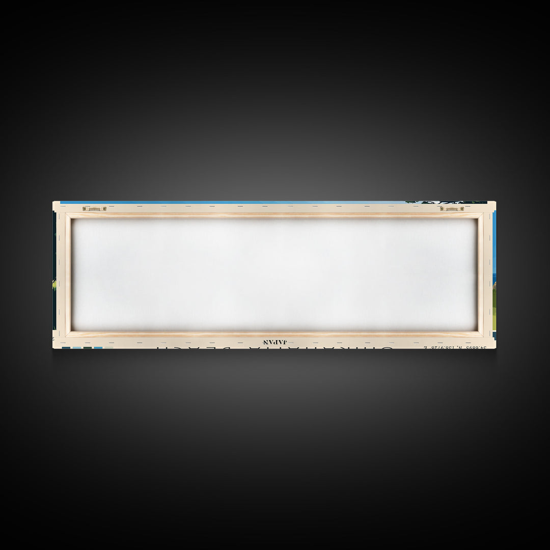 Shirahama Beach, Japan Panoramic Beach Print, Vacation Gift, Japan Wall Art, Framed Canvas Print, Framed Beach Painting