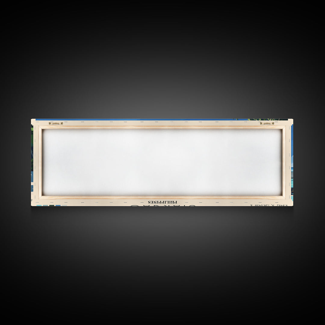 Siargao, Philippines Panoramic Print, Vacation Gift, Philippines Wall Art, Beach Painting, Beach Decor, Beach Or Lakehouse Art