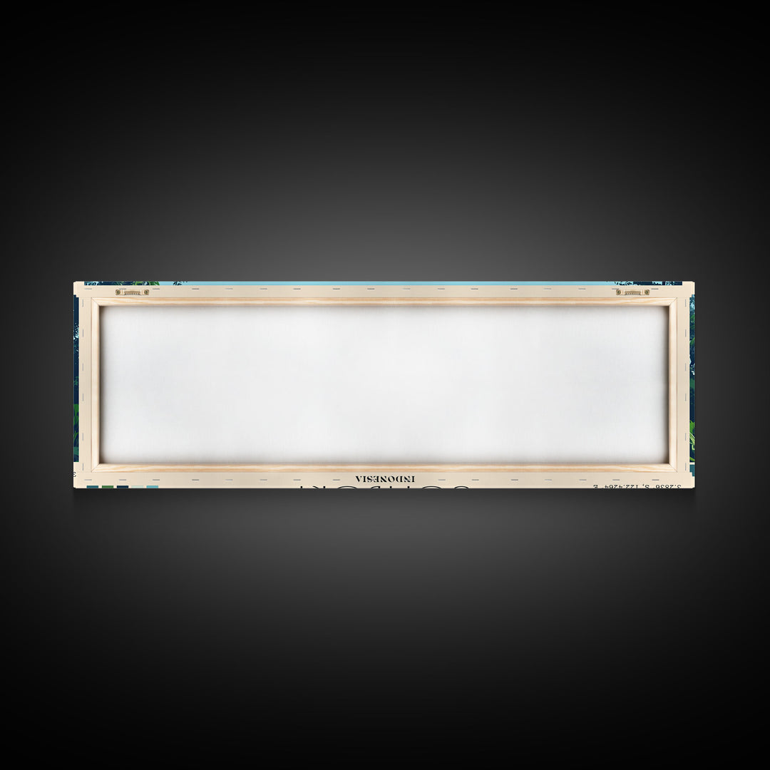 Sombori, Indonesia Panoramic Beach Print, Vacation Gift, Indonesia Wall Art, Beach Painting, Beach Decor, Beach Painting