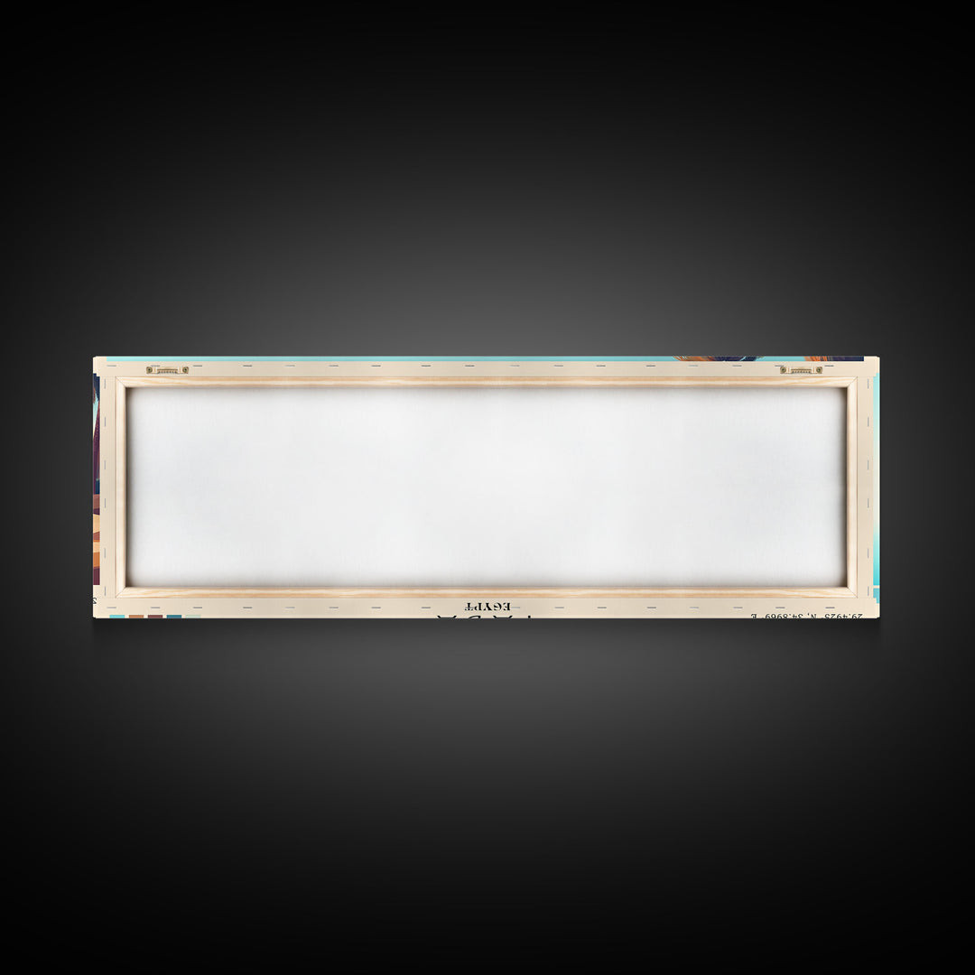 Taba, Egypt Panoramic Print, Vacation Gift, Egypt Wall Art, Beach Painting, Beach Decor, Large Wall Art, Wood Frame Art