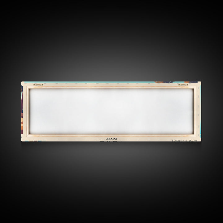 Taba, Egypt Panoramic Print, Vacation Gift, Egypt Wall Art, Beach Painting, Beach Decor, Large Wall Art, Wood Frame Art