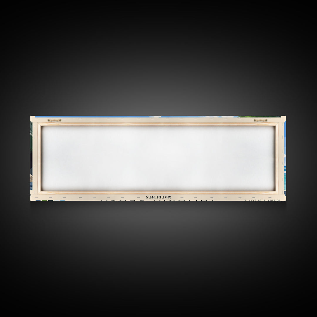 Tamarin Beach, Mauritius Panoramic Beach Print, Vacation Gift, Mauritius Wall Art, Framed Canvas Print, Framed Beach Painting
