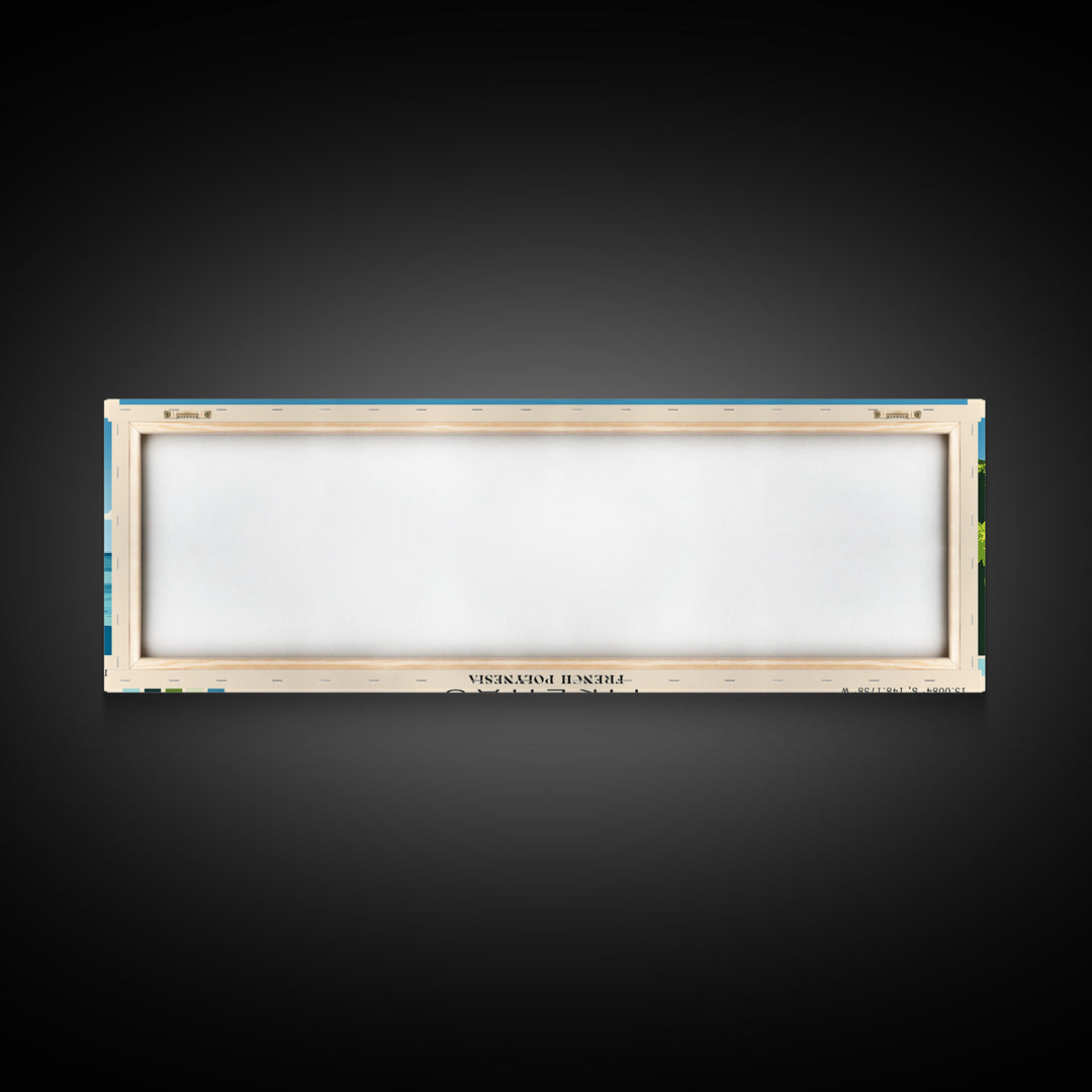 Tikehau, French Polynesia Panoramic Print, Vacation Gift, French Polynesia Wall Art, Beach Painting, Beach Decor, Large Wall Art, Wood Frame Art